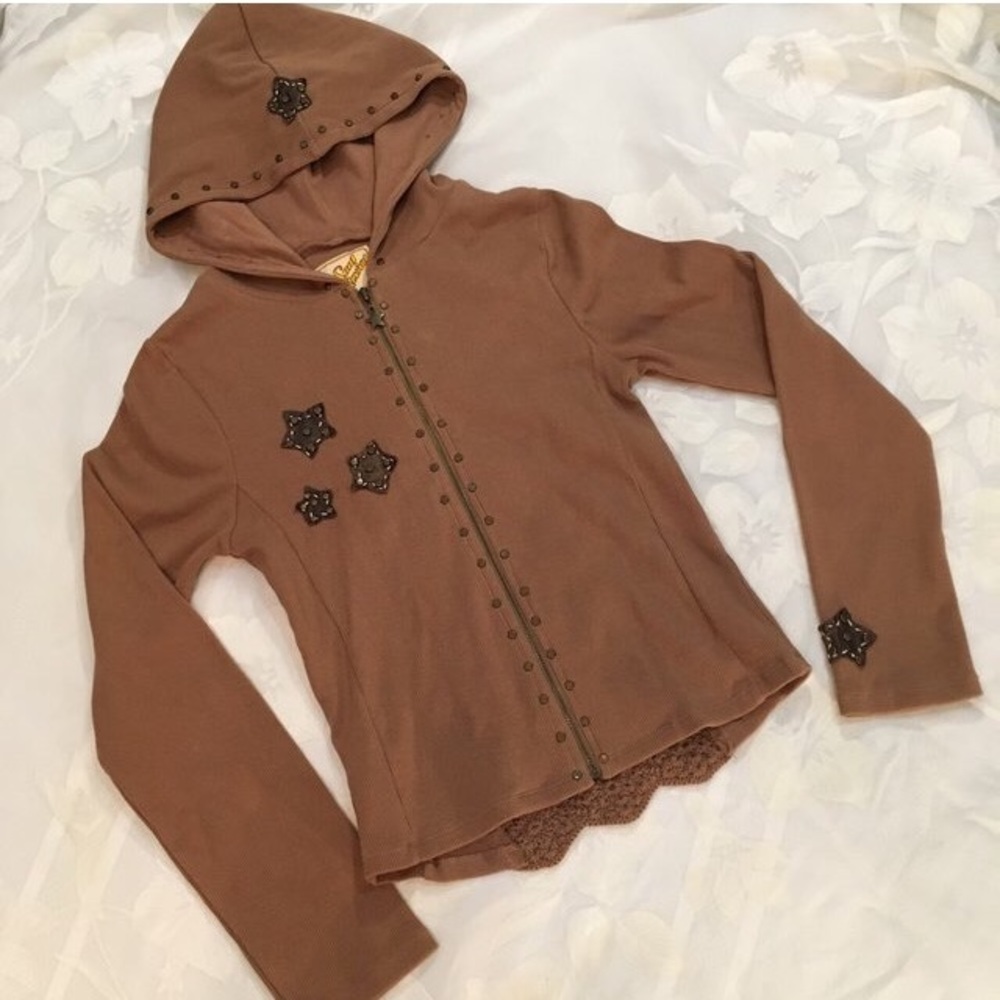 🎉2XHP🎉Soul Revival Crochet & Leather Zip Jacket - Picture 3 of 4